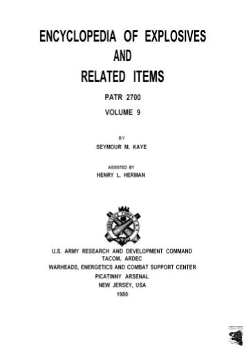 دانلود نسخه کامل کتاب Encyclopedia of explosives and related items, vol. IX, / Энциклопедия взрывчатых веществ, т. IX,