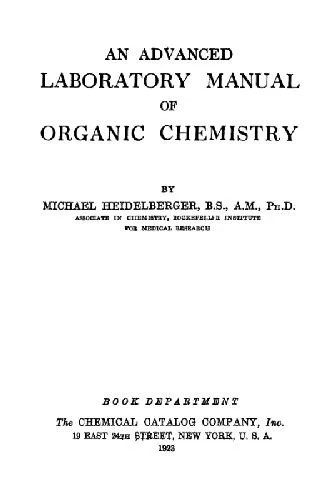 دانلود نسخه کامل کتاب An advanced laboratory manual of organic chemistry