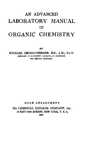 دانلود نسخه کامل کتاب An Advanced Laboratory Manual of Organic Chemistry