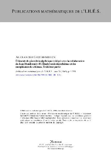 دانلود نسخه کامل کتاب EGA IV 3: Etude locale des schemas et des morphismes de schemas