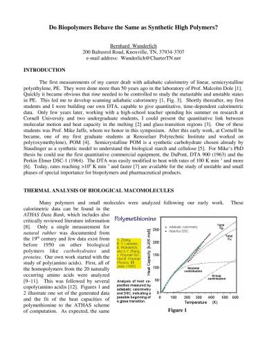 دانلود نسخه کامل کتاب Do biopolymers behave the same as synthetic high polymers?