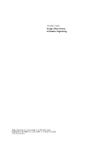 دانلود نسخه کامل کتاب Design of Experiments in Chemical Engineering: A Practical Guide