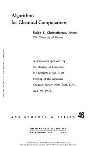 دانلود نسخه کامل کتاب Algorithms for Chemical Computations