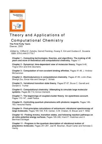 دانلود نسخه کامل کتاب Theory and Applications of Computational Chemistry: The First Forty Years