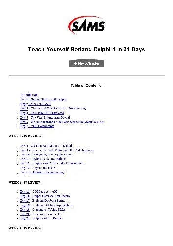 دانلود نسخه کامل کتاب Sams Teach Yourself Borland Delphi 4 in 21 Days