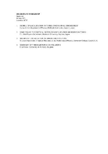دانلود نسخه کامل کتاب Workshop on Solid state physics