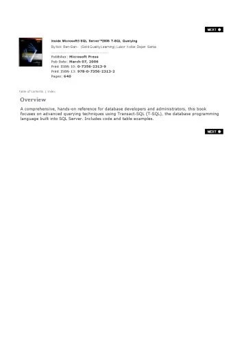 دانلود نسخه کامل کتاب Inside Microsoft SQL Server 2005: T-SQL Querying (Solid Quality Learning)