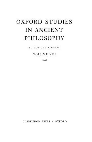 دانلود نسخه کامل کتاب Oxford Studies in Ancient Philosophy: Volume VIII: 1990 (Oxford Studies in Ancient Philosophy)