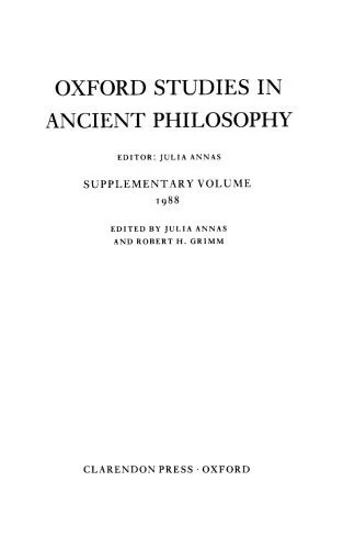 دانلود نسخه کامل کتاب Oxford Studies in Ancient Philosophy: Supplementary Volume 1988 (Oxford Studies in Ancient Philosophy)