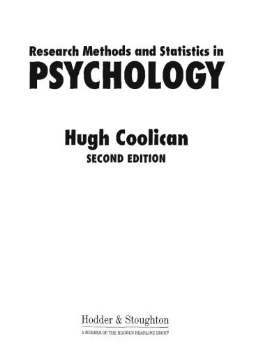 دانلود نسخه کامل کتاب Research methods and Statistics in Psychology, 2nd ed.