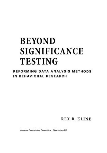 دانلود نسخه کامل کتاب Beyond Significance Testing: Reforming Data Analysis Methods in Behavioral Research