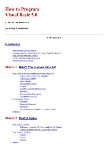 دانلود نسخه کامل کتاب How to program Visual Basic 5.0: control creation edition