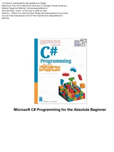 دانلود نسخه کامل کتاب Microsoft C# Programming for the Absolute Beginner (For the Absolute Beginner (Series).)