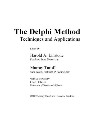 دانلود نسخه کامل کتاب The Delphi Method: Techniques and Applications