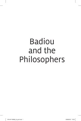 دانلود نسخه کامل کتاب Badiou and the Philosophers: Interrogating 1960s French Philosophy