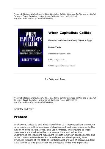 دانلود نسخه کامل کتاب When Capitalists Collide: Business Conflict and the End of Empire in Egypt