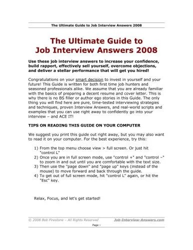 دانلود نسخه کامل کتاب The Ultimate Guide to Job Interview Answers