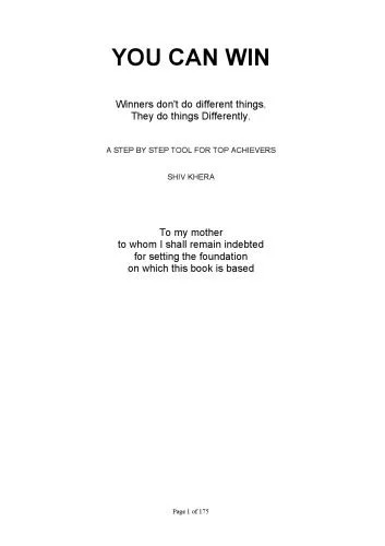 دانلود نسخه کامل کتاب You Can Win: A Step by Step Tool for Top Achievers