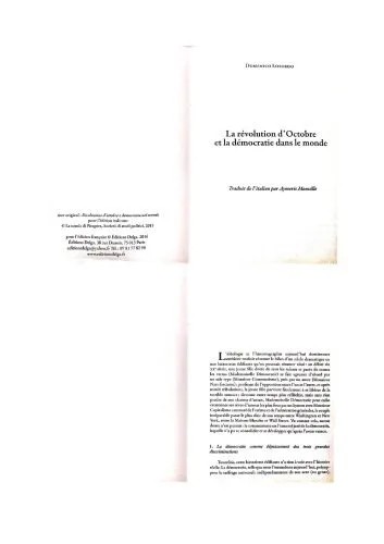دانلود نسخه کامل کتاب La révolution d’Octobre et la démocratie dans le monde