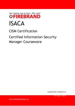 دانلود کتاب ISACA CISM Certification: Certified Information Security Manager Courseware – ISACA CISM Certification: Certified Information Security Manager Courseware