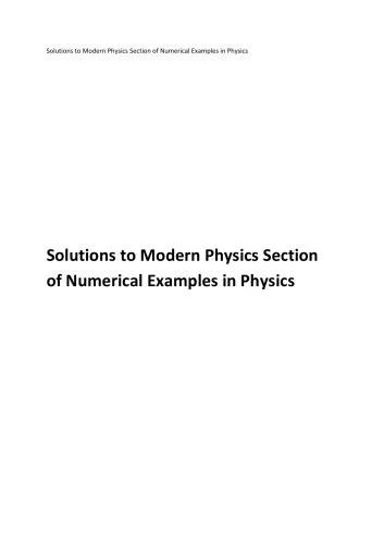 دانلود نسخه کامل کتاب N N Ghosh Modern Physics Solutions to Numerical Examples in Physics for IIT JEE and Olympiads