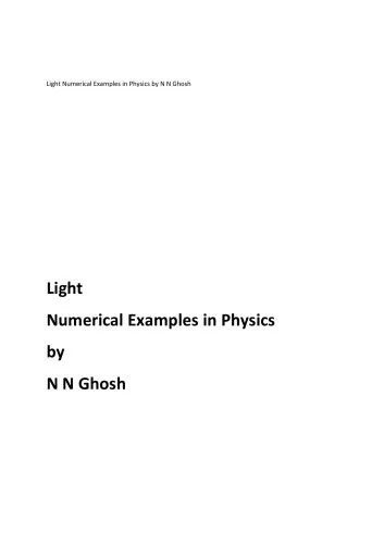 دانلود نسخه کامل کتاب Light Numerical Examples in Physics by N N Ghosh