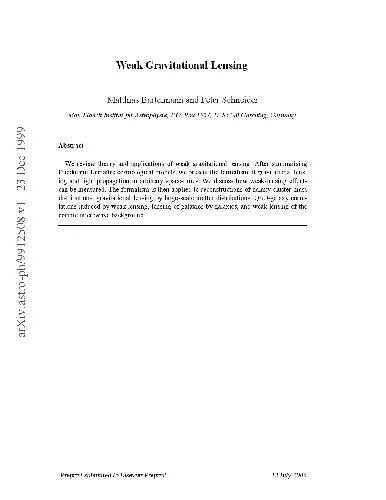 دانلود نسخه کامل کتاب Weak Gravitational Lensing