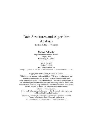 دانلود نسخه کامل کتاب Data Structures and Algorithm Analysis in C++