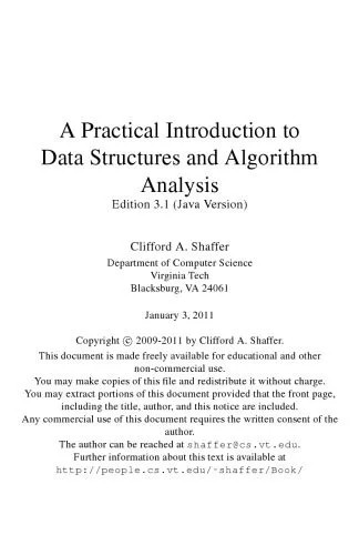 دانلود نسخه کامل کتاب Practical Introduction to Data Structures and Algorithms, Java Edition