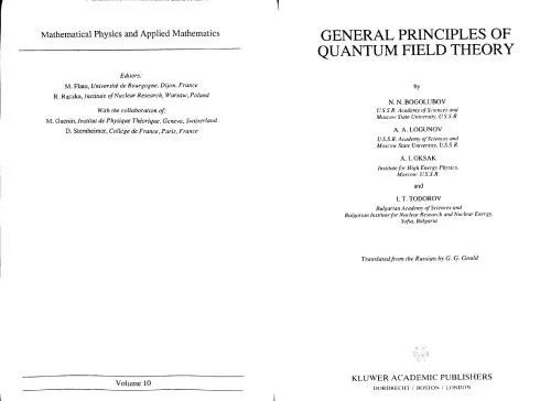 دانلود نسخه کامل کتاب General Principles of Quantum Field Theory (Mathematical Physics and Applied Mathematics)
