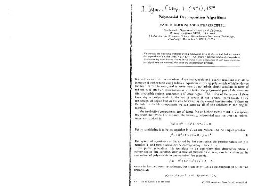 دانلود نسخه کامل کتاب Polynomial decomposition algorithms
