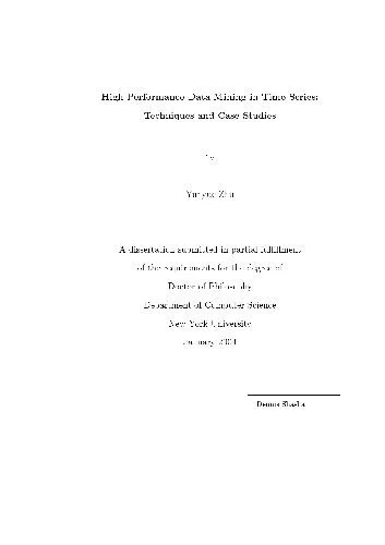 دانلود نسخه کامل کتاب High Performance Data Mining in Time Series: Techniques and Case Studies