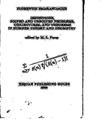 دانلود نسخه کامل کتاب Definitions, theorems, solved and unsolved problems in number theory and geometry