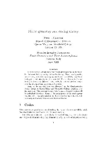 دانلود نسخه کامل کتاب Finite geometry and coding theory