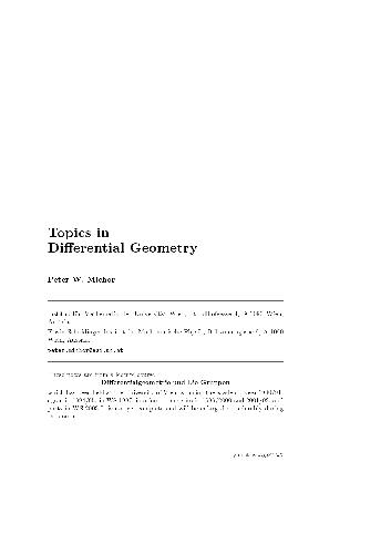 دانلود نسخه کامل کتاب Topics in Differential Geometry