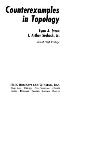 دانلود نسخه کامل کتاب Counterexamples in Topology