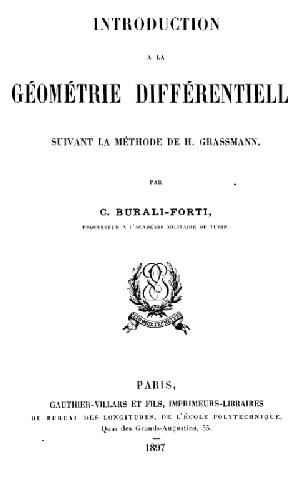 دانلود نسخه کامل کتاب Introduction a la geometrie differentielle suivant la methode de H. Grassmann