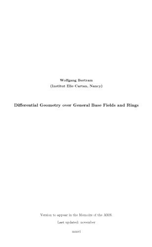 دانلود نسخه کامل کتاب Differential Geometry, Lie Groups and Symmetric Spaces over General Base Fields and Rings