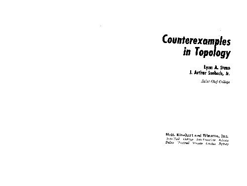 دانلود نسخه کامل کتاب Counterexamples In Topology