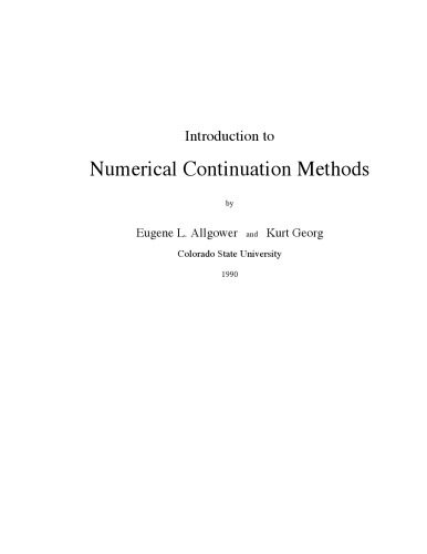 دانلود نسخه کامل کتاب Introduction to numerical continuation methods