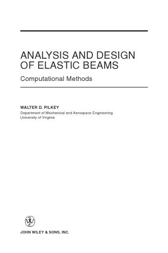 دانلود نسخه کامل کتاب Analysis and Design of Elastic Beams: Computational Methods