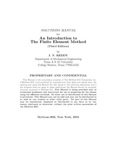 دانلود نسخه کامل کتاب An Introduction to The Finite Element Method[Solutions]