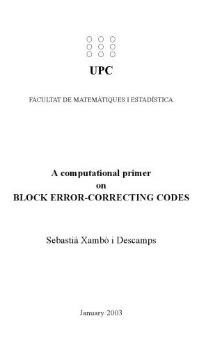 دانلود نسخه کامل کتاب Block error-correcting codes: A computational primer