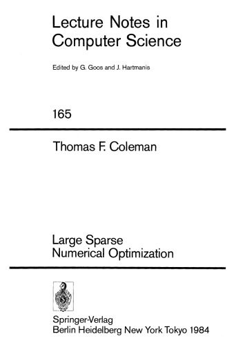 دانلود نسخه کامل کتاب Large Sparse Numerical Optimization