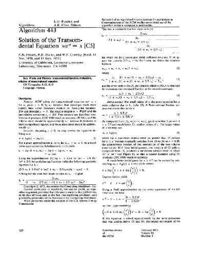 دانلود نسخه کامل کتاب Algorithm 443. Lambert W function