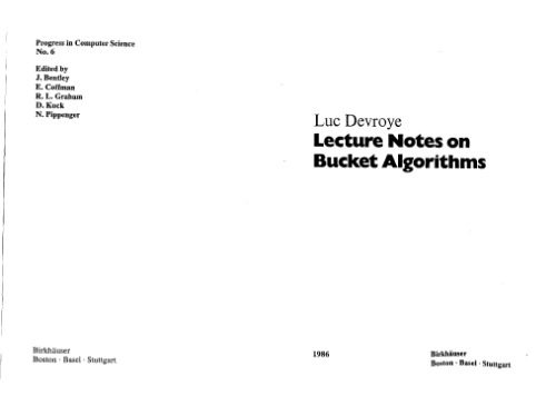 دانلود نسخه کامل کتاب Lecture Notes on Bucket Algorithms