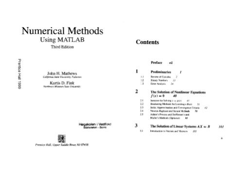 دانلود نسخه کامل کتاب Numerical methods using MATLAB