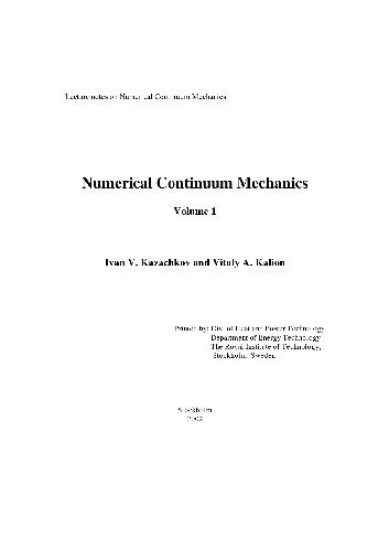 دانلود نسخه کامل کتاب Numerical continuum mechanics
