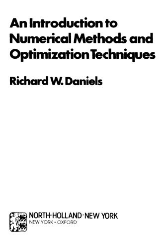 دانلود نسخه کامل کتاب Introduction to Numerical Methods and Optimization Techniques