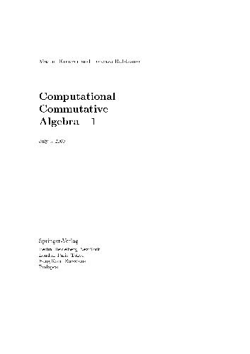 دانلود نسخه کامل کتاب Computational Commutative Algebra 1